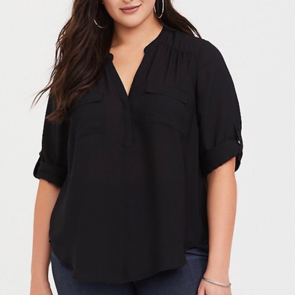 torrid pullover black blouse
